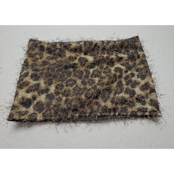 ALBERTO MAKALI Women Mini Dress Fuzzy Long Sleeve Animal Cowl Sz L Brown 46-27 - Picture 4 of 15